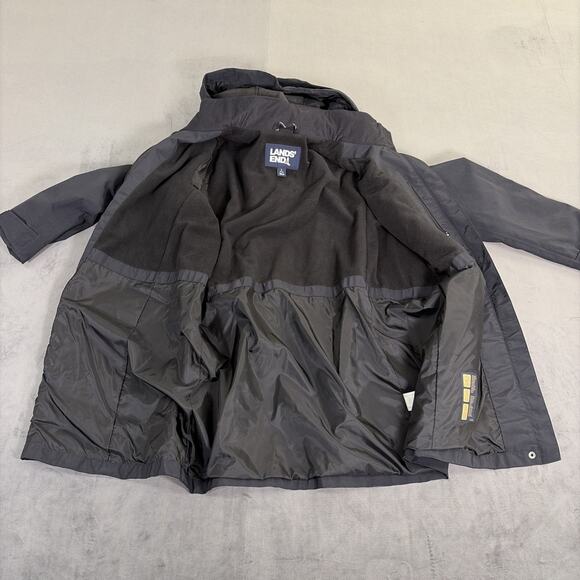 Lands End Waterproof Windproof Hooded Squall Jacket Sz Lg 14-16 Anti-Static BLK - Picture 12 of 16
